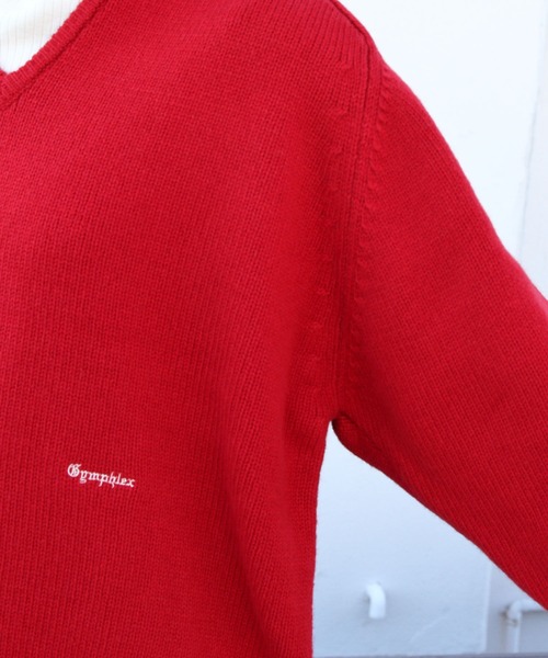 GYMPHLEX(ジムフレックス)の「GYMPHLEX/ジムフレックス Vネックサドルショルダープルオーバー V-NECK SADDLE SHOULDER PULLOVER #GY-D0001ARY(ニット/セーター・レディース・ネイビー/グレー/レッド・14)」の12枚目の写真