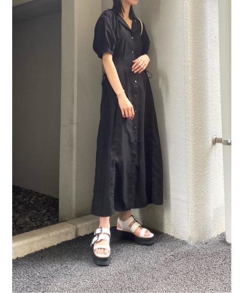 MOUSSYマウジー TUCK WAIST ジャケット ロングドレスワンピース② MOUSSY（マウジー）の「WAIST FIT TUCK ドレス（ワンピース