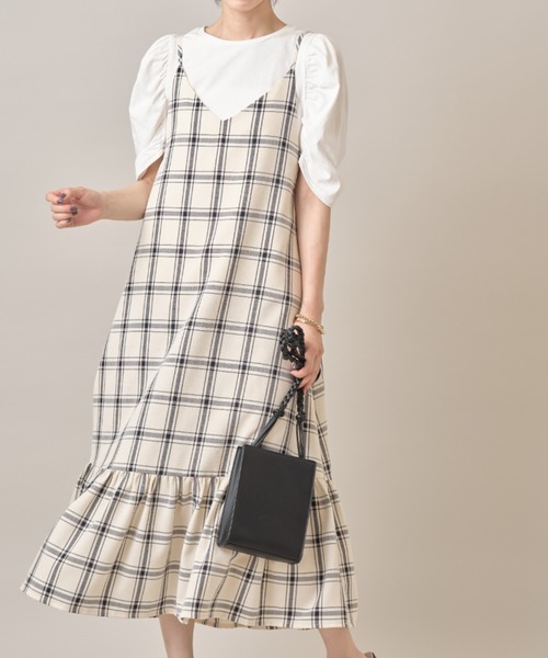 チェック柄キャミワンピース ワンピース ワンピース Nostalgia アンドドットノスタルジア のファッション