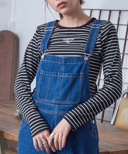 WEGO（ウィゴー）の「WEGO/ロゴ刺繍ロンT（Tシャツ/カットソー・レディース・ホワイト/ブラック/ブラック系その他5/その他1/グリーン系その他5・FREE）」の3枚目の写真
