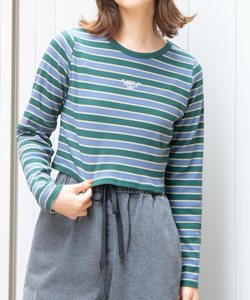 WEGO（ウィゴー）の「WEGO/ロゴ刺繍ロンT（Tシャツ/カットソー・レディース・ホワイト/ブラック/ブラック系その他5/その他1/グリーン系その他5・FREE）」の4枚目の写真