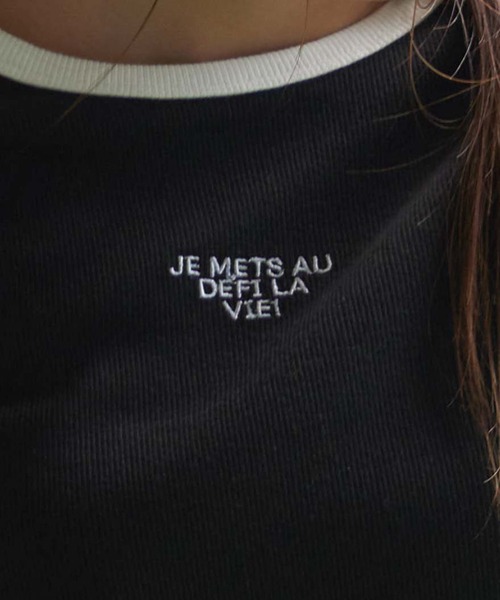 WEGO（ウィゴー）の「WEGO/ロゴ刺繍ロンT（Tシャツ/カットソー・レディース・ホワイト/ブラック/ブラック系その他5/その他1/グリーン系その他5・FREE）」の18枚目の写真