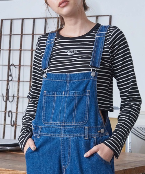 WEGO（ウィゴー）の「WEGO/ロゴ刺繍ロンT（Tシャツ/カットソー・レディース・ホワイト/ブラック/ブラック系その他5/その他1/グリーン系その他5・FREE）」の7枚目の写真