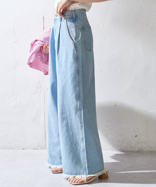 DISCOAT（ディスコート）の「圧倒的シルエットワイドパンツ（デニムパンツ・レディース・ブルー/サックスブルー・MEDIUM/LARGE）」の20枚目の写真