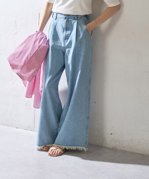 DISCOAT（ディスコート）の「圧倒的シルエットワイドパンツ（デニムパンツ・レディース・ブルー/サックスブルー・MEDIUM/LARGE）」の10枚目の写真