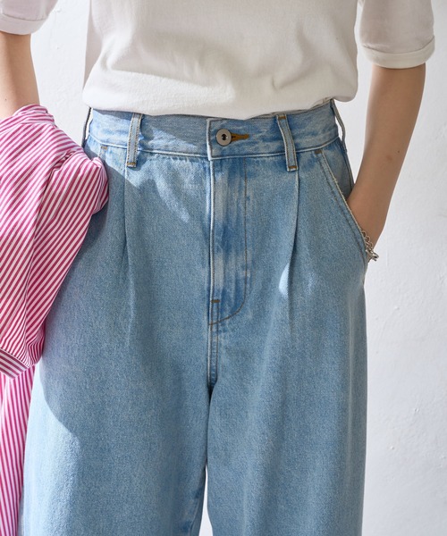 DISCOAT（ディスコート）の「圧倒的シルエットワイドパンツ（デニムパンツ・レディース・ブルー/サックスブルー・MEDIUM/LARGE）」の3枚目の写真