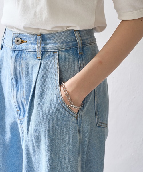 DISCOAT（ディスコート）の「圧倒的シルエットワイドパンツ（デニムパンツ・レディース・ブルー/サックスブルー・MEDIUM/LARGE）」の7枚目の写真