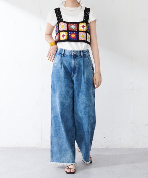 DISCOAT（ディスコート）の「圧倒的シルエットワイドパンツ（デニムパンツ・レディース・ブルー/サックスブルー・MEDIUM/LARGE）」の11枚目の写真