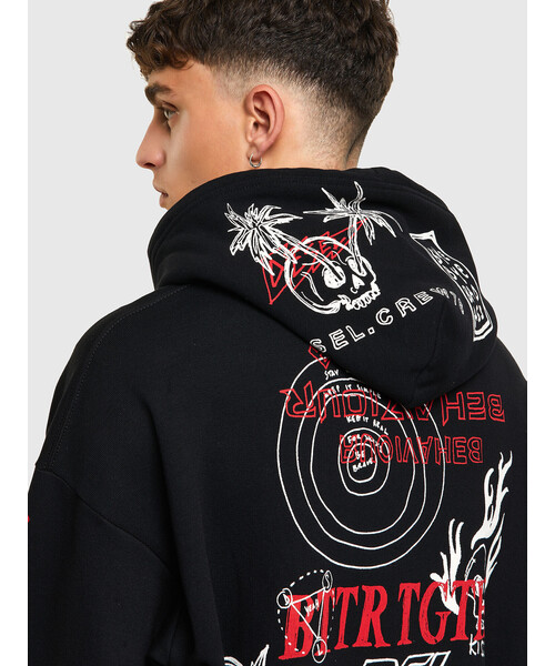 DIESEL(ディーゼル)の「メンズ パーカー カンガルーポケット BCI サステナブル(パーカー・メンズ・ホワイト/ブラック・XX-LARGE/X-SMALL/MEDIUM/X-LARGE/LARGE/SMALL)」の9枚目の写真