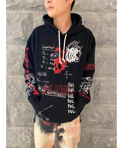 DIESEL(ディーゼル)の「メンズ パーカー カンガルーポケット BCI サステナブル(パーカー・メンズ・ホワイト/ブラック・XX-LARGE/X-SMALL/MEDIUM/X-LARGE/LARGE/SMALL)」の2枚目の写真