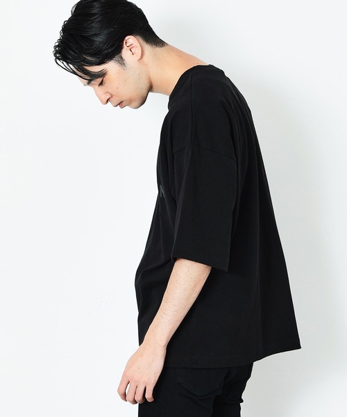 EDWIN（エドウィン）の「EDWIN BLACK ビッグフィット ロゴTシャツ 半袖 BIGFIT 1/2SLEEVE ブラック/グレー（Tシャツ/カットソー・メンズ・ライトブラック/ブラック・LARGE/X-LARGE/MEDIUM）」の7枚目の写真