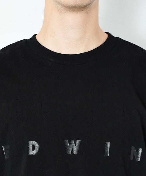 EDWIN（エドウィン）の「EDWIN BLACK ビッグフィット ロゴTシャツ 半袖 BIGFIT 1/2SLEEVE ブラック/グレー（Tシャツ/カットソー・メンズ・ライトブラック/ブラック・LARGE/X-LARGE/MEDIUM）」の5枚目の写真