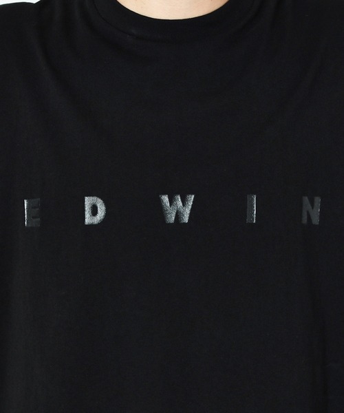 EDWIN（エドウィン）の「EDWIN BLACK ビッグフィット ロゴTシャツ 半袖 BIGFIT 1/2SLEEVE ブラック/グレー（Tシャツ/カットソー・メンズ・ライトブラック/ブラック・LARGE/X-LARGE/MEDIUM）」の3枚目の写真