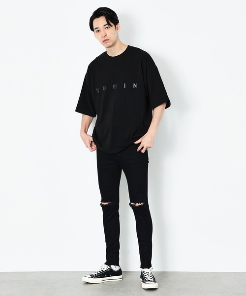 EDWIN（エドウィン）の「EDWIN BLACK ビッグフィット ロゴTシャツ 半袖 BIGFIT 1/2SLEEVE ブラック/グレー（Tシャツ/カットソー・メンズ・ライトブラック/ブラック・LARGE/X-LARGE/MEDIUM）」の13枚目の写真