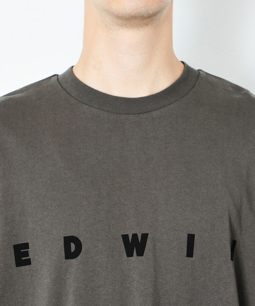 EDWIN（エドウィン）の「EDWIN BLACK ビッグフィット ロゴTシャツ 半袖 BIGFIT 1/2SLEEVE ブラック/グレー（Tシャツ/カットソー・メンズ・ライトブラック/ブラック・LARGE/X-LARGE/MEDIUM）」の6枚目の写真