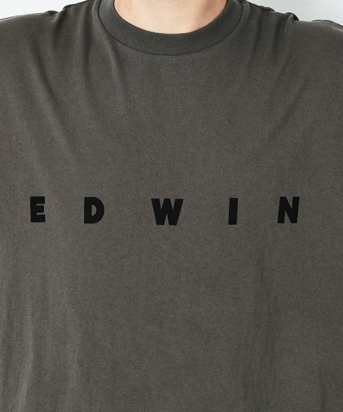EDWIN（エドウィン）の「EDWIN BLACK ビッグフィット ロゴTシャツ 半袖 BIGFIT 1/2SLEEVE ブラック/グレー（Tシャツ/カットソー・メンズ・ライトブラック/ブラック・LARGE/X-LARGE/MEDIUM）」の4枚目の写真