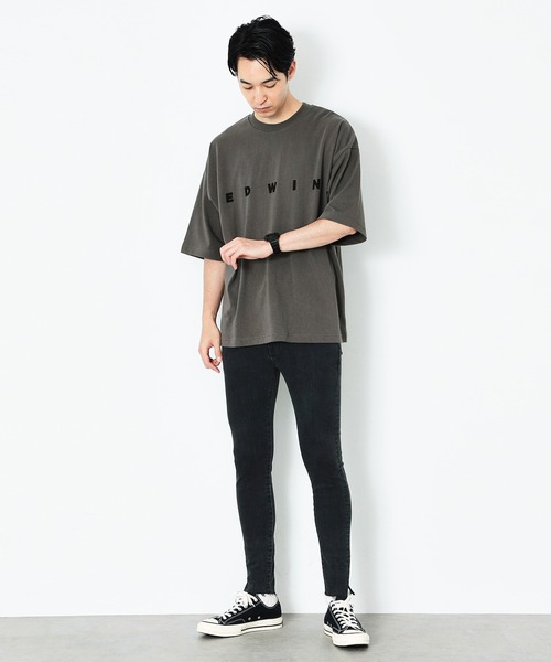 EDWIN（エドウィン）の「EDWIN BLACK ビッグフィット ロゴTシャツ 半袖 BIGFIT 1/2SLEEVE ブラック/グレー（Tシャツ/カットソー・メンズ・ライトブラック/ブラック・LARGE/X-LARGE/MEDIUM）」の14枚目の写真