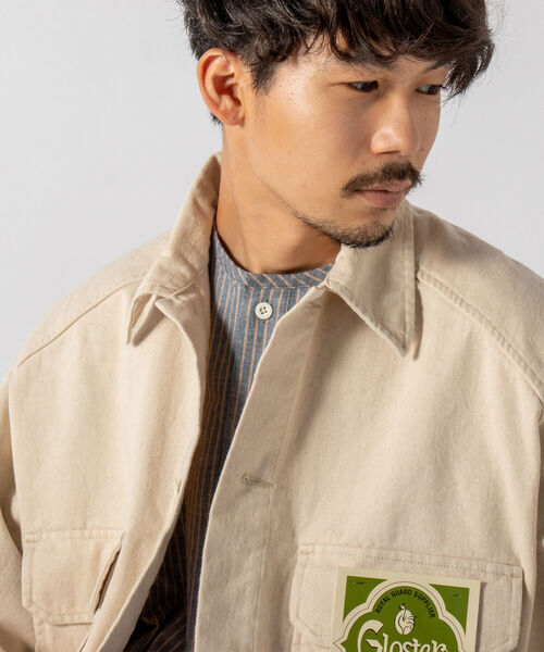 GLOSTER(グロスター)の「【GLOSTER/グロスター】ヘビーツイルシャツジャケット ミリタリービッグシャツ(シャツ/ブラウス・メンズ・ブラック/オリーブ/キナリ・MEDIUM/LARGE)」の7枚目の写真