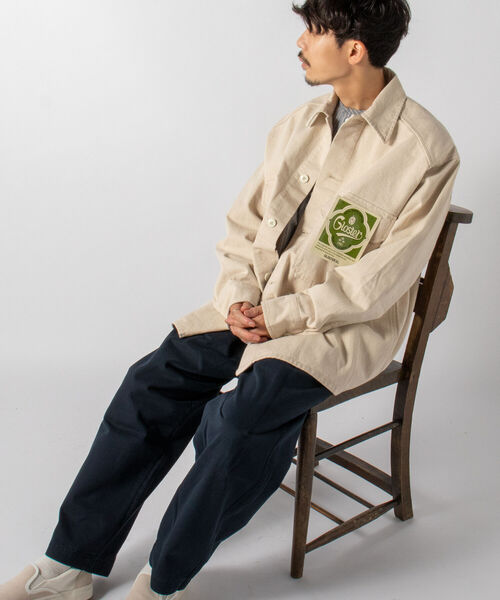 GLOSTER(グロスター)の「【GLOSTER/グロスター】ヘビーツイルシャツジャケット ミリタリービッグシャツ(シャツ/ブラウス・メンズ・ブラック/オリーブ/キナリ・MEDIUM/LARGE)」の18枚目の写真