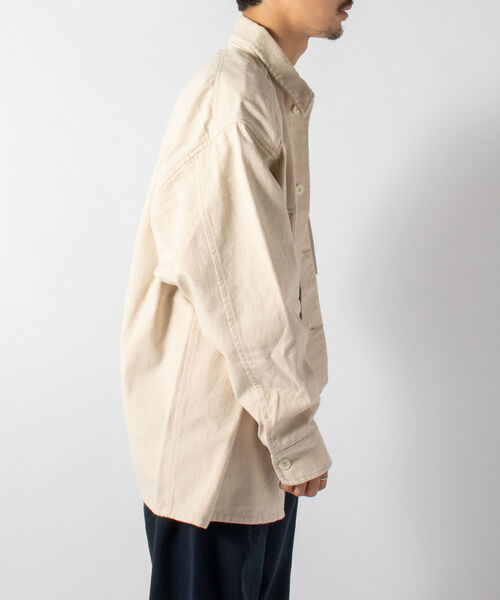 GLOSTER(グロスター)の「【GLOSTER/グロスター】ヘビーツイルシャツジャケット ミリタリービッグシャツ(シャツ/ブラウス・メンズ・ブラック/オリーブ/キナリ・MEDIUM/LARGE)」の21枚目の写真