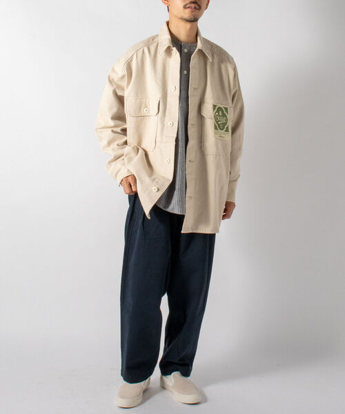 GLOSTER(グロスター)の「【GLOSTER/グロスター】ヘビーツイルシャツジャケット ミリタリービッグシャツ(シャツ/ブラウス・メンズ・ブラック/オリーブ/キナリ・MEDIUM/LARGE)」の11枚目の写真