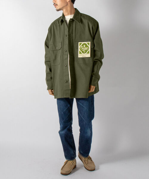 GLOSTER(グロスター)の「【GLOSTER/グロスター】ヘビーツイルシャツジャケット ミリタリービッグシャツ(シャツ/ブラウス・メンズ・ブラック/オリーブ/キナリ・MEDIUM/LARGE)」の22枚目の写真