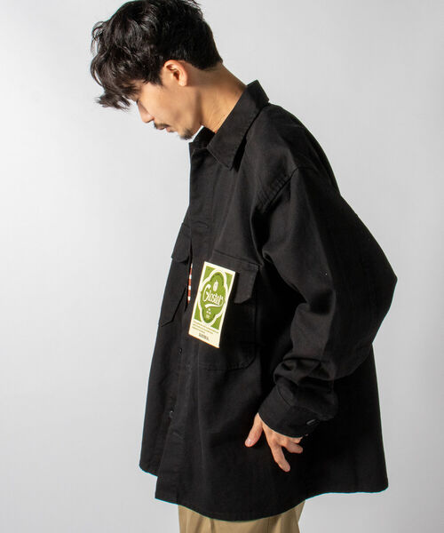 GLOSTER(グロスター)の「【GLOSTER/グロスター】ヘビーツイルシャツジャケット ミリタリービッグシャツ(シャツ/ブラウス・メンズ・ブラック/オリーブ/キナリ・MEDIUM/LARGE)」の5枚目の写真