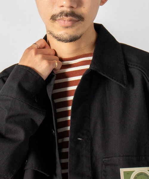 GLOSTER(グロスター)の「【GLOSTER/グロスター】ヘビーツイルシャツジャケット ミリタリービッグシャツ(シャツ/ブラウス・メンズ・ブラック/オリーブ/キナリ・MEDIUM/LARGE)」の16枚目の写真