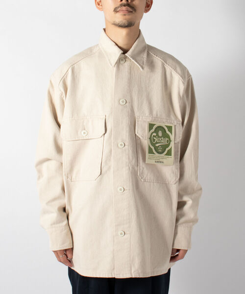 GLOSTER(グロスター)の「【GLOSTER/グロスター】ヘビーツイルシャツジャケット ミリタリービッグシャツ(シャツ/ブラウス・メンズ・ブラック/オリーブ/キナリ・MEDIUM/LARGE)」の6枚目の写真