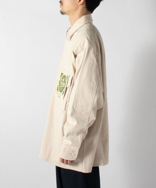 GLOSTER(グロスター)の「【GLOSTER/グロスター】ヘビーツイルシャツジャケット ミリタリービッグシャツ(シャツ/ブラウス・メンズ・ブラック/オリーブ/キナリ・MEDIUM/LARGE)」の13枚目の写真