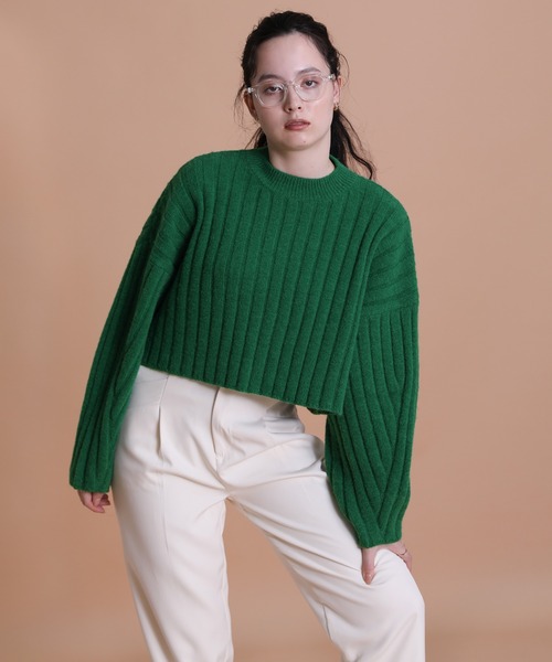 select MOCA(セレクトモカ)の「2021 AW ショート丈カーブスリーブリブニット(ニット/セーター・レディース・ブラック/ピンク/グリーン・FREE)」の15枚目の写真