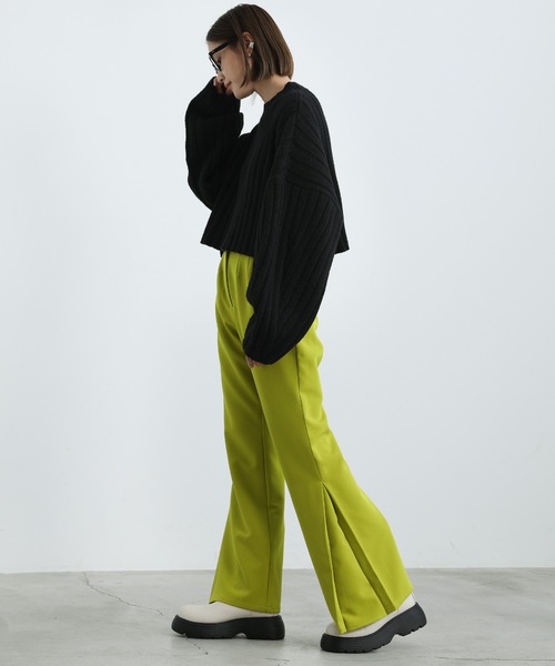 select MOCA(セレクトモカ)の「2021 AW ショート丈カーブスリーブリブニット(ニット/セーター・レディース・ブラック/ピンク/グリーン・FREE)」の16枚目の写真