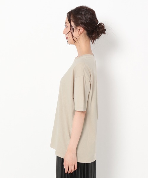 mysty woman（ミスティウーマン）の「モノクロフォトカラーロゴＴ 229110（Tシャツ/カットソー・レディース・チャコール/ダークベージュ/オフホワイト・FREE）」の17枚目の写真