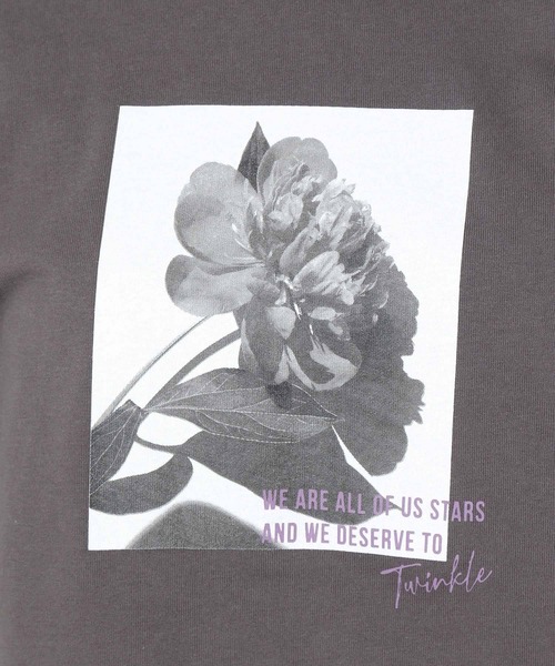 mysty woman（ミスティウーマン）の「モノクロフォトカラーロゴＴ 229110（Tシャツ/カットソー・レディース・チャコール/ダークベージュ/オフホワイト・FREE）」の7枚目の写真