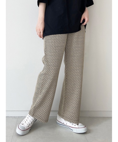 Samansa Mos2 blue（サマンサモスモスブルー）の「カットジャカードパンツ（その他パンツ・レディース・グレー/ブラウン/ブラック・ﾌﾘ-）」の3枚目の写真