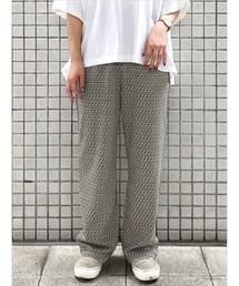 Samansa Mos2 blue | カットジャカードパンツ(その他パンツ)