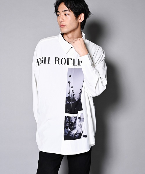 GALLIS ADDICTION（ガリスアディクション）の「GA RANDOM-PHOTO L/S SHIRT/ランダムフォト 長袖シャツ（シャツ/ブラウス・メンズ・ホワイト/ブラック・FREE）」の7枚目の写真