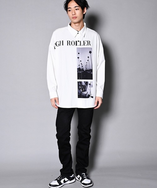 GALLIS ADDICTION（ガリスアディクション）の「GA RANDOM-PHOTO L/S SHIRT/ランダムフォト 長袖シャツ（シャツ/ブラウス・メンズ・ホワイト/ブラック・FREE）」の3枚目の写真