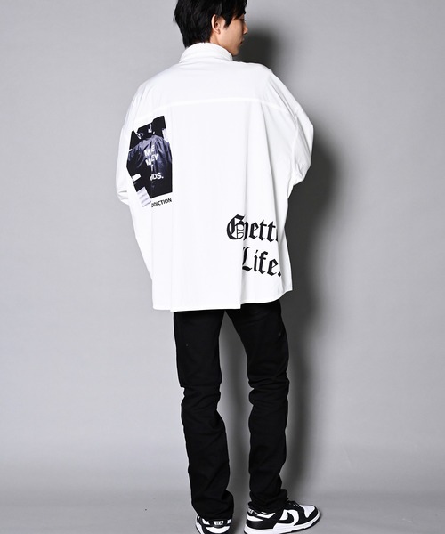 GALLIS ADDICTION（ガリスアディクション）の「GA RANDOM-PHOTO L/S SHIRT/ランダムフォト 長袖シャツ（シャツ/ブラウス・メンズ・ホワイト/ブラック・FREE）」の8枚目の写真