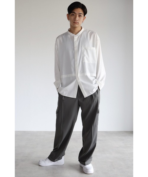 Zegna イタリア製 リネン センタープレス スラックス カーゴパンツ 燻み テックセンタープレスカーゴスラックス[AA35-14B009]｜URBAN