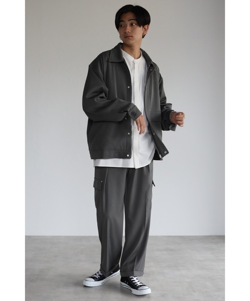 CREARE -LINO-(クレアーレリノ)の「センタープレス ワイドカーゴパンツ <セットアップ>(カーゴパンツ・メンズ・ブラック/グレー/カーキ・M/L)」の12枚目の写真