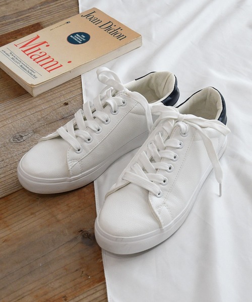 NOFALL（ノーフォール）の「レースアップローカットスニーカー（スニーカー・レディース・ホワイト×ネイビー/ホワイト/ホワイト系その他/ブラック・M/SS/3L/LL/S/L）」の8枚目の写真