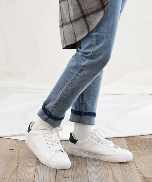 NOFALL（ノーフォール）の「レースアップローカットスニーカー（スニーカー・レディース・ホワイト×ネイビー/ホワイト/ホワイト系その他/ブラック・M/SS/3L/LL/S/L）」の21枚目の写真