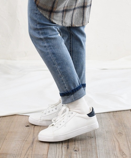 NOFALL（ノーフォール）の「レースアップローカットスニーカー（スニーカー・レディース・ホワイト×ネイビー/ホワイト/ホワイト系その他/ブラック・M/SS/3L/LL/S/L）」の22枚目の写真