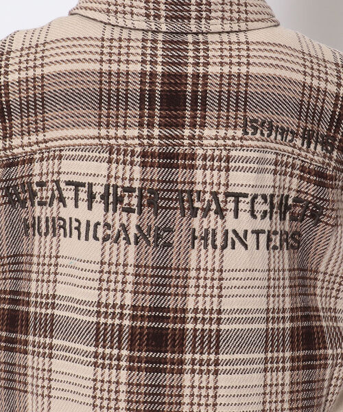 AVIREX（アヴィレックス）の「チェックシャツワンピース ハリケーンハンタース/ CHECK SHIRT ONEPIECE HURRICAINE HUNTERS（シャツワンピース・レディース・ベージュ/レッド/ブルー・FREE）」の9枚目の写真