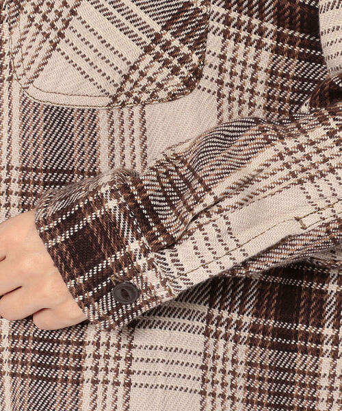 AVIREX（アヴィレックス）の「チェックシャツワンピース ハリケーンハンタース/ CHECK SHIRT ONEPIECE HURRICAINE HUNTERS（シャツワンピース・レディース・ベージュ/レッド/ブルー・FREE）」の12枚目の写真