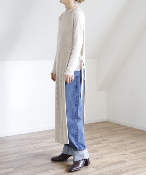 UNFIELD(アンフィールド)の「【UNFIELD メッシュニットベストワンピース】(ワンピース・レディース・ブラック/キナリ/オリーブ・FREE)」の14枚目の写真