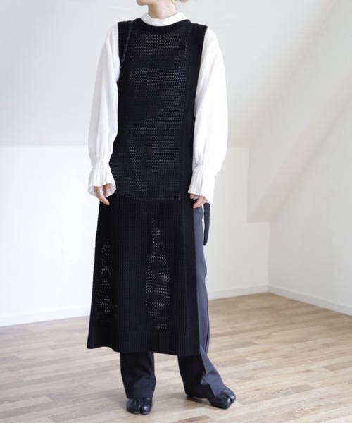 UNFIELD(アンフィールド)の「【UNFIELD メッシュニットベストワンピース】(ワンピース・レディース・ブラック/キナリ/オリーブ・FREE)」の11枚目の写真