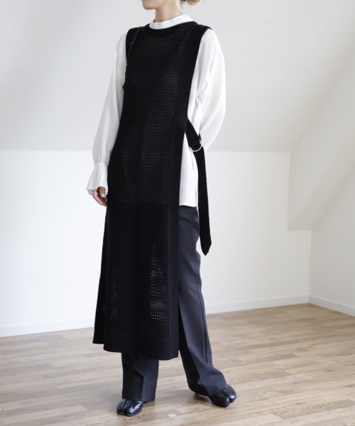 UNFIELD(アンフィールド)の「【UNFIELD メッシュニットベストワンピース】(ワンピース・レディース・ブラック/キナリ/オリーブ・FREE)」の6枚目の写真