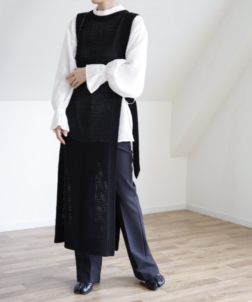 UNFIELD(アンフィールド)の「【UNFIELD メッシュニットベストワンピース】(ワンピース・レディース・ブラック/キナリ/オリーブ・FREE)」の20枚目の写真